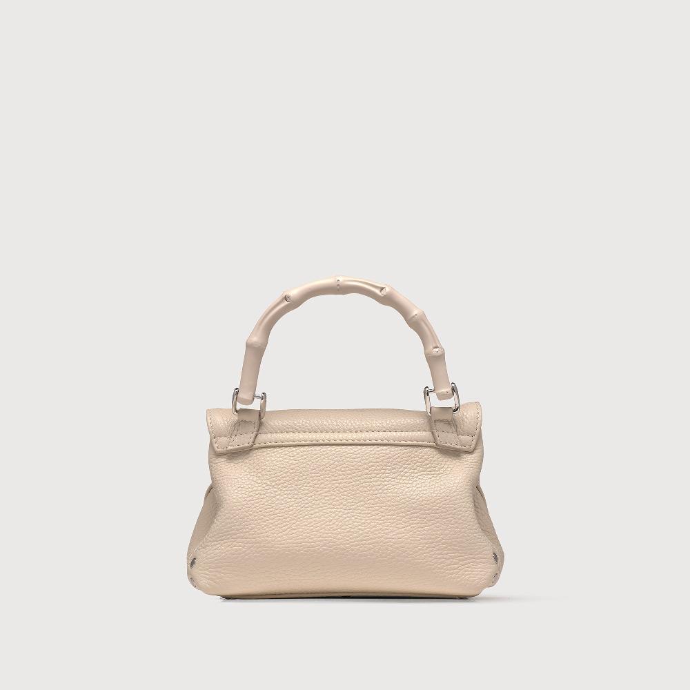 Zanellato BORSA POSTINA® BABY IN PELLE MARTELLATA WHITE BIANCONE | Zanellato Moda