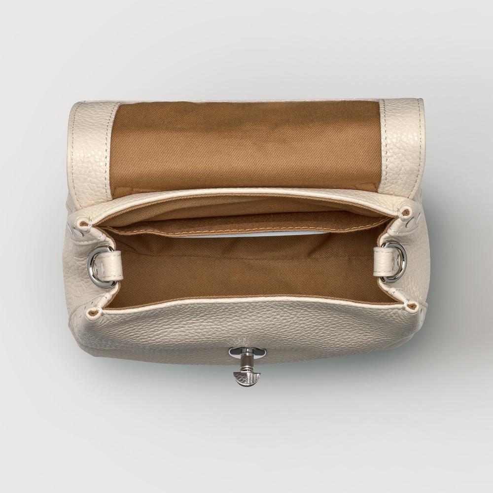 Zanellato BORSA POSTINA® BABY IN PELLE MARTELLATA WHITE BIANCONE | Zanellato Moda