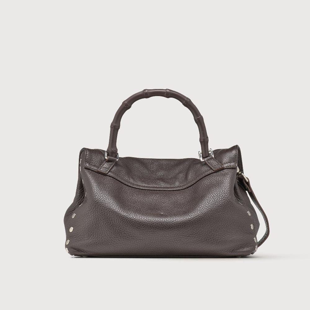 Zanellato BORSA POSTINA® SMALL IN PELLE MARTELLATA BROWN MOCACCINO | Zanellato Italy