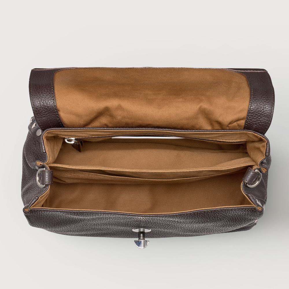 Zanellato BORSA POSTINA® SMALL IN PELLE MARTELLATA BROWN MOCACCINO | Zanellato Italy