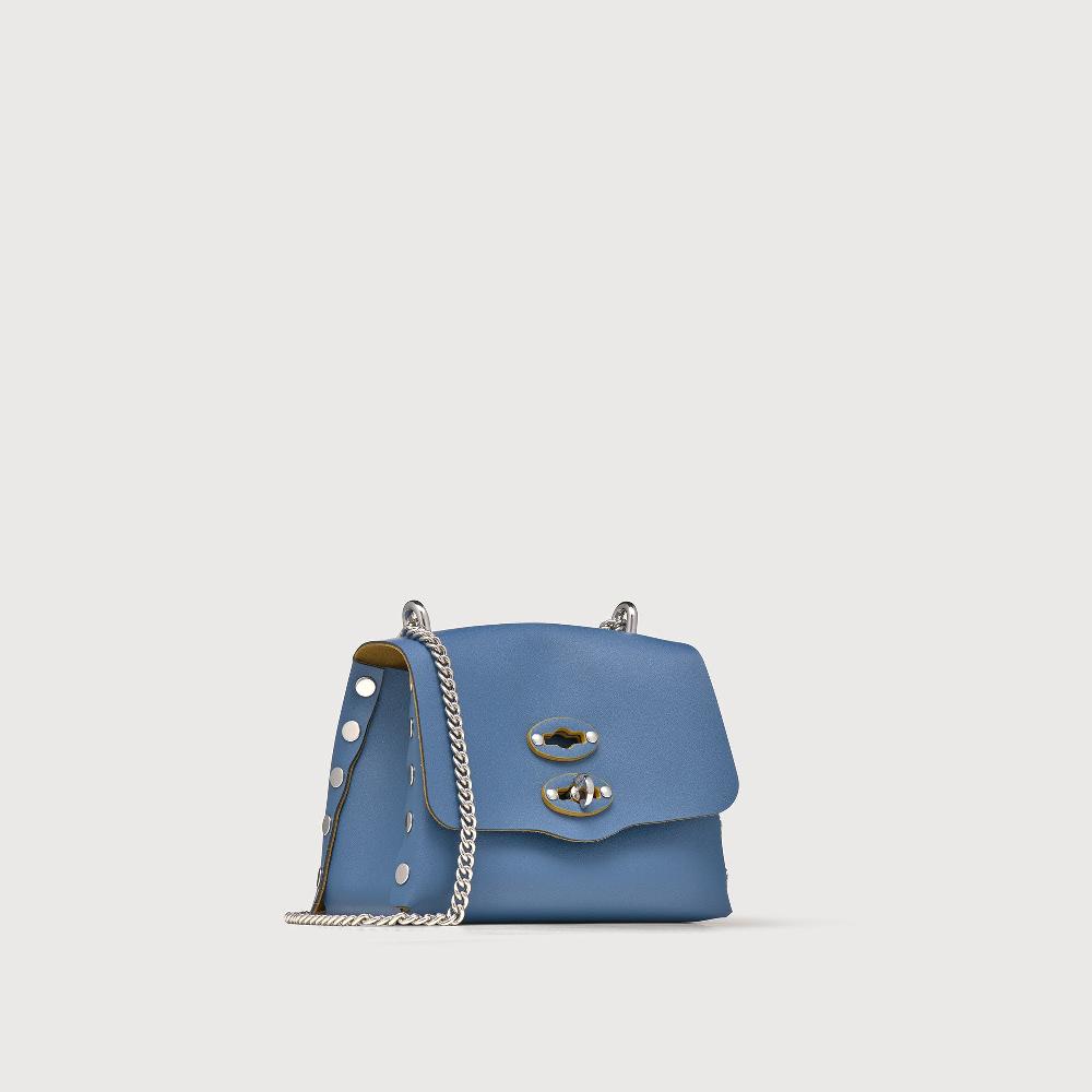 Zanellato BORSA POSTINA® SUPER BABY IN PELLE RIGENERATA BLUE MING | Zanellato 2025