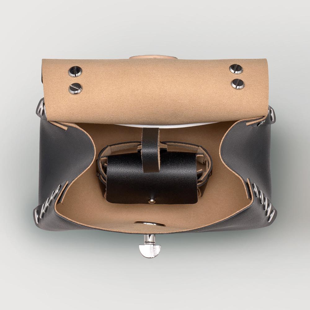Zanellato BORSA POSTINA® SUPER BABY IN PELLE RIGENERATA BLACK NERO | Zanellato Vendita