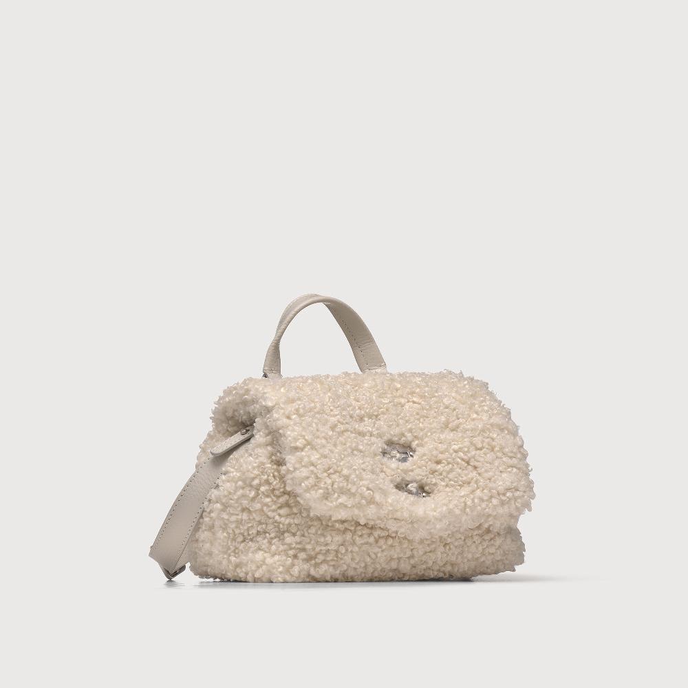 Zanellato BORSA POSTINA® BABY IN TESSUTO TEDDY WHITE MERINOS | Zanellato Negozi Online
