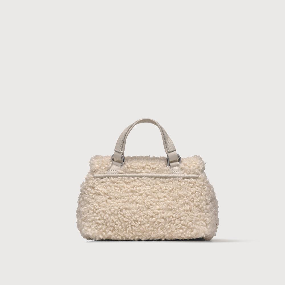 Zanellato BORSA POSTINA® BABY IN TESSUTO TEDDY WHITE MERINOS | Zanellato Negozi Online
