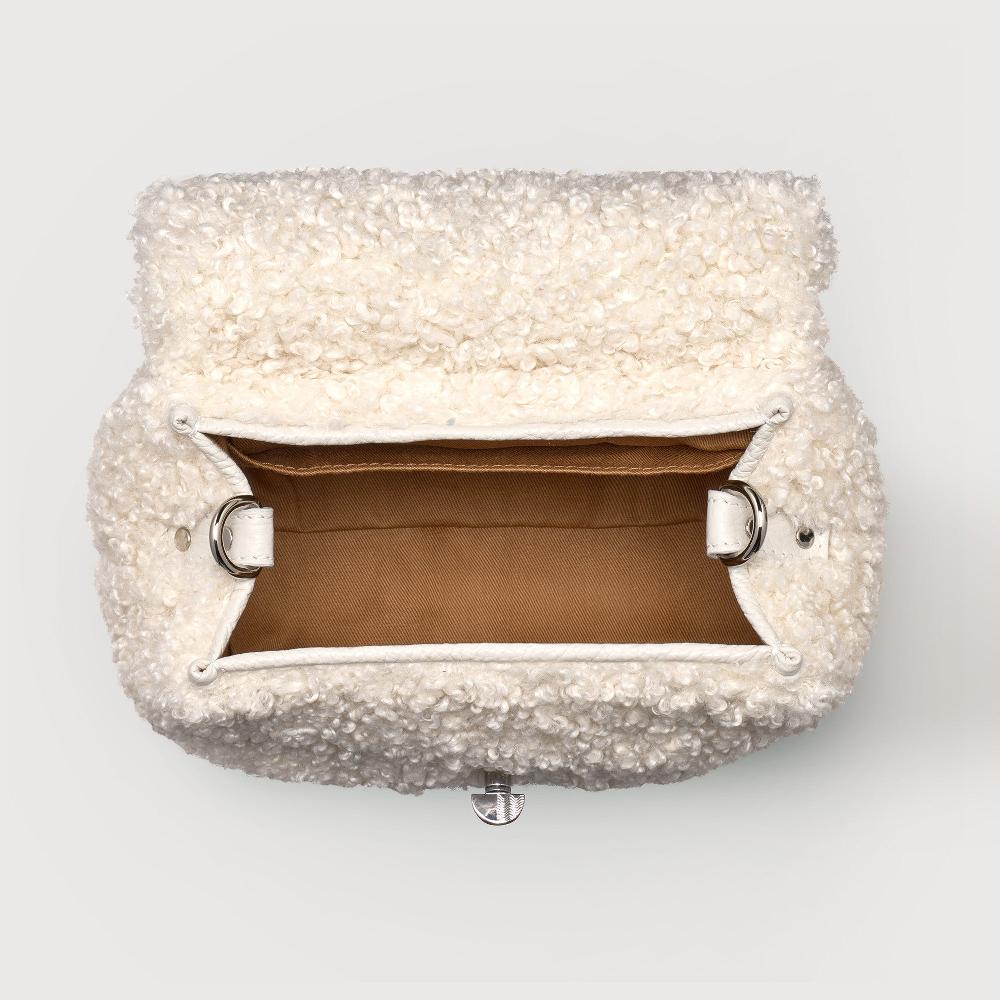 Zanellato BORSA POSTINA® BABY IN TESSUTO TEDDY WHITE MERINOS | Zanellato Negozi Online