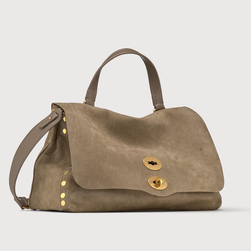 Zanellato BORSA POSTINA® MEDIUM IN PELLE NABUK GREY VOLTOLINA | Zanellato Nuovo