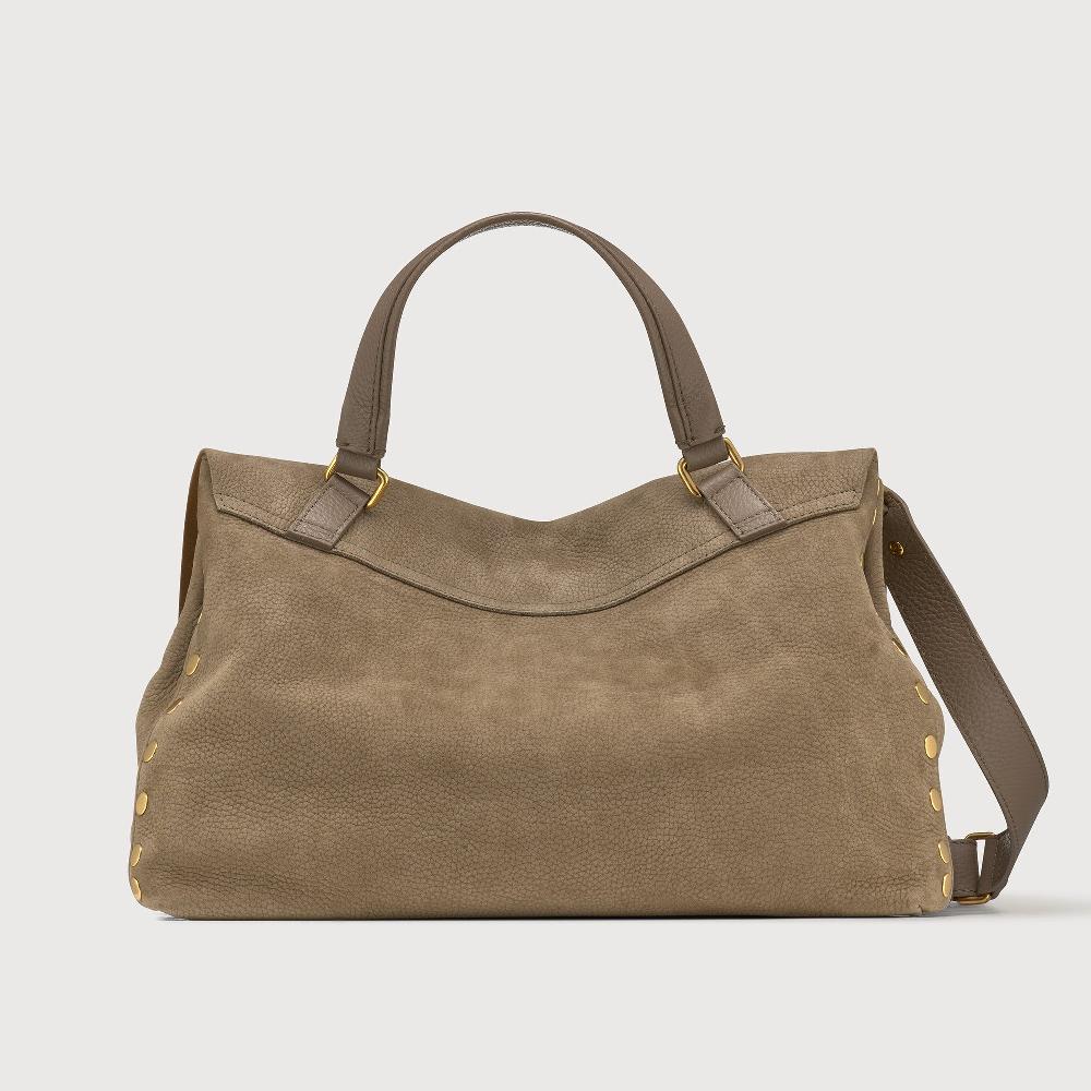 Zanellato BORSA POSTINA® MEDIUM IN PELLE NABUK GREY VOLTOLINA | Zanellato Nuovo