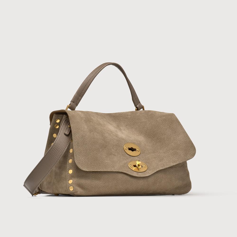 Zanellato BORSA POSTINA® SMALL IN PELLE NABUK GREY VOLTOLINA | Zanellato Qualità