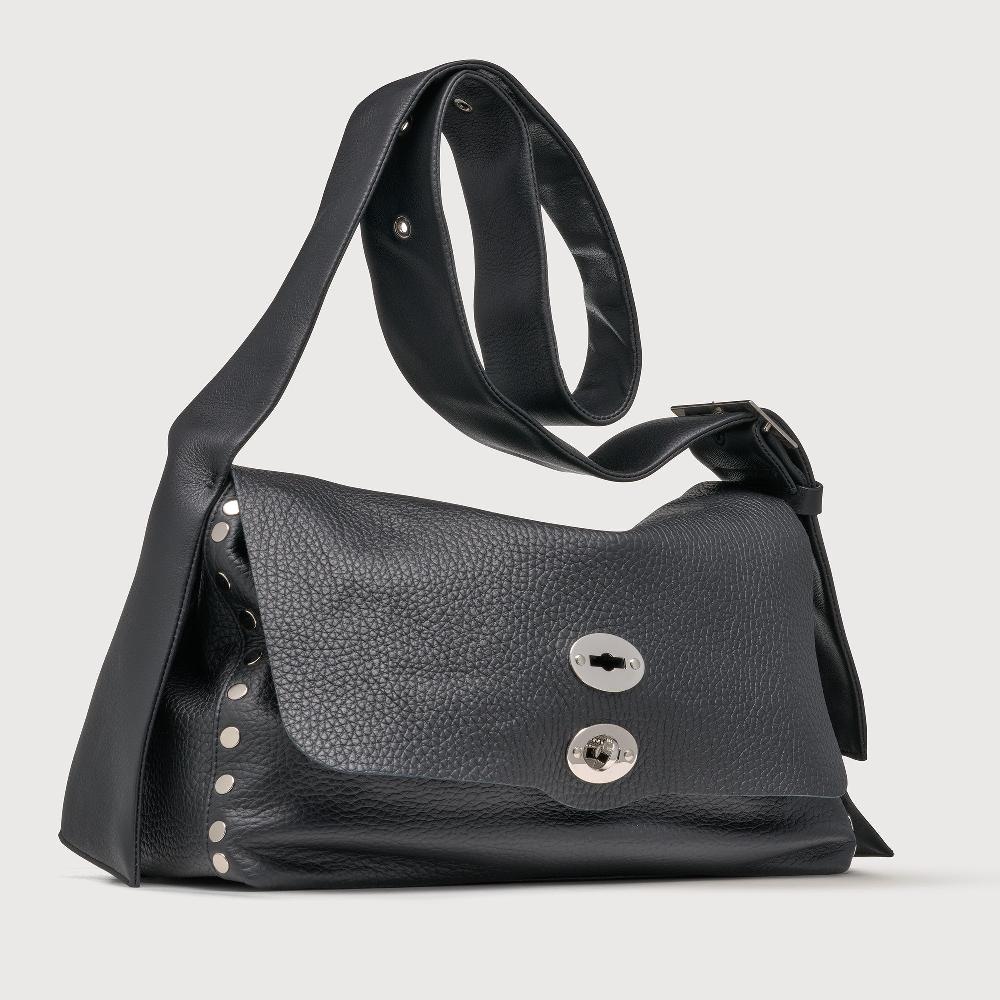 Zanellato BORSA POSTINA® MEDIUM IN PELLE MARTELLATA BLACK NERO | Zanellato Promozione Limitata