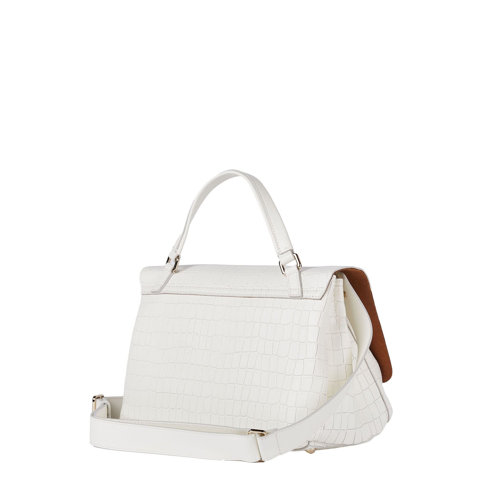 Zanellato BORSA POSTINA® SMALL IN PELLE STAMPATA WHITE LINO 21 | Zanellato Sottocosto