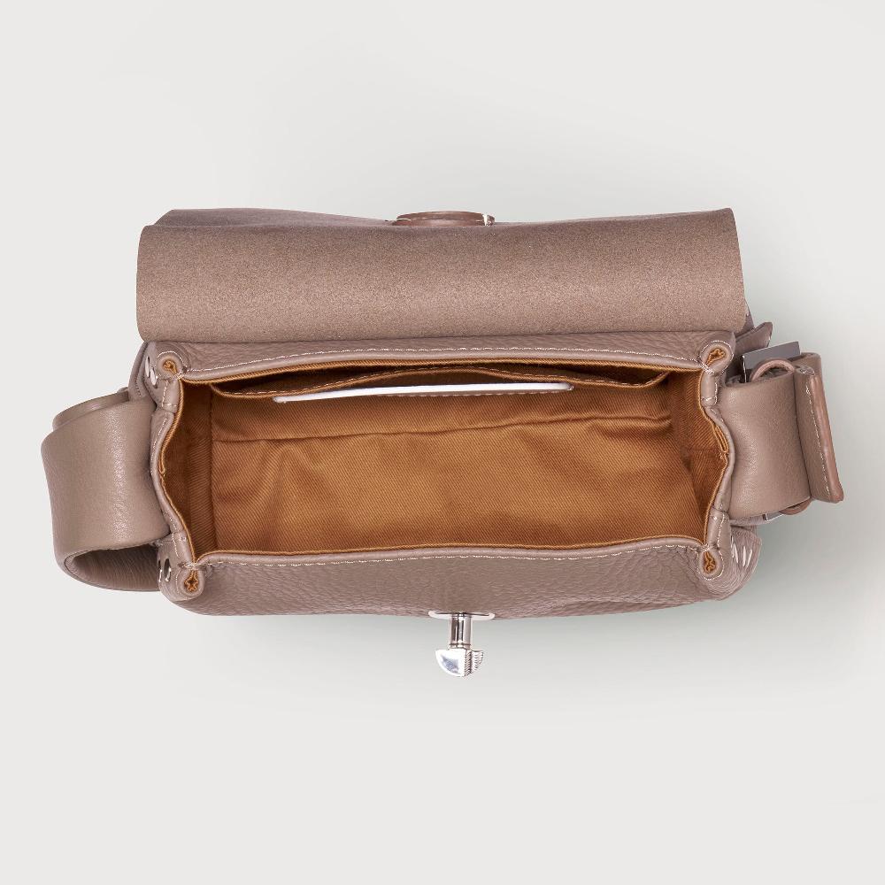 Zanellato BORSA POSTINA® BABY IN PELLE MARTELLATA GREY CENERINO | Zanellato Nuova