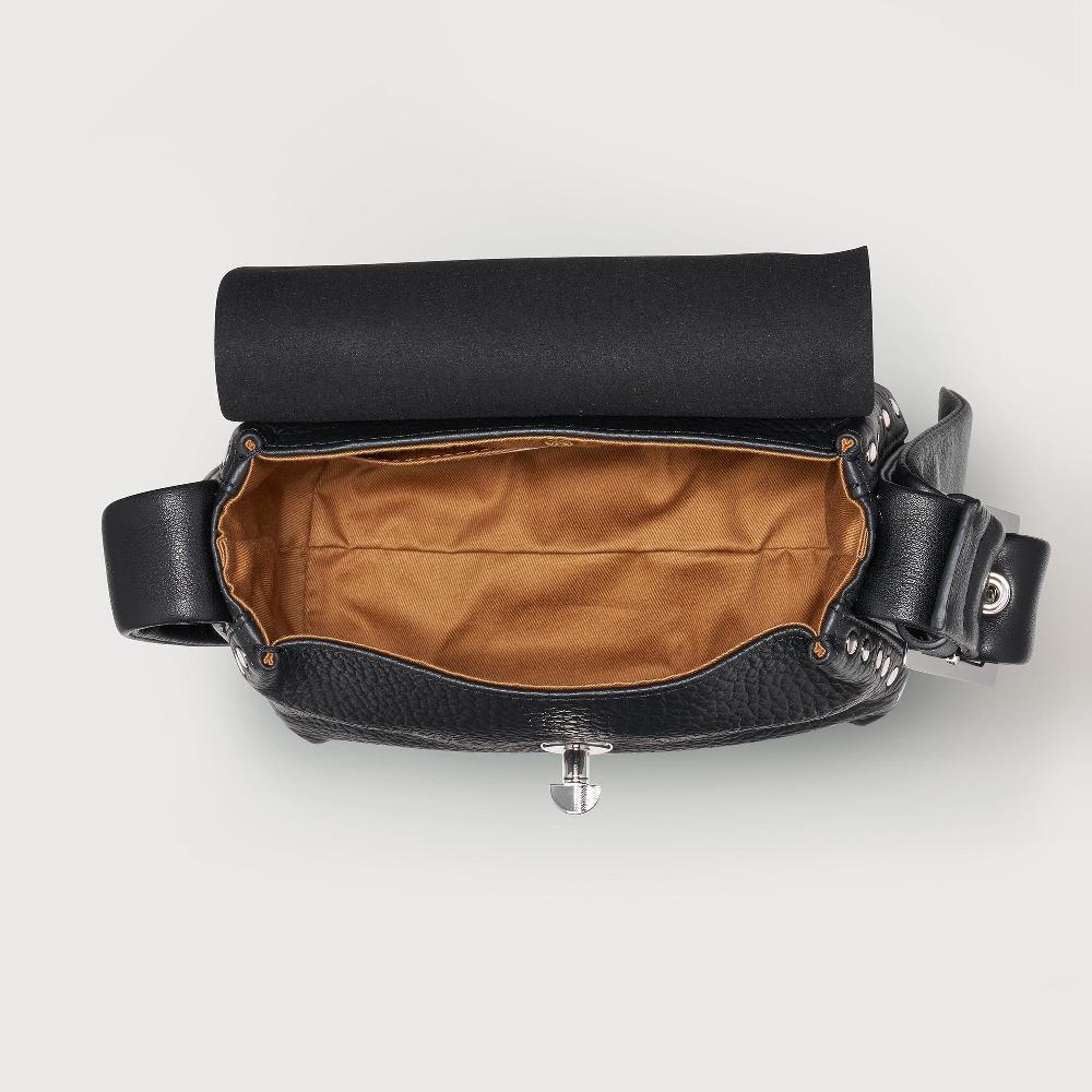 Zanellato BORSA POSTINA® BABY IN PELLE MARTELLATA BLACK NERO | Zanellato Moda