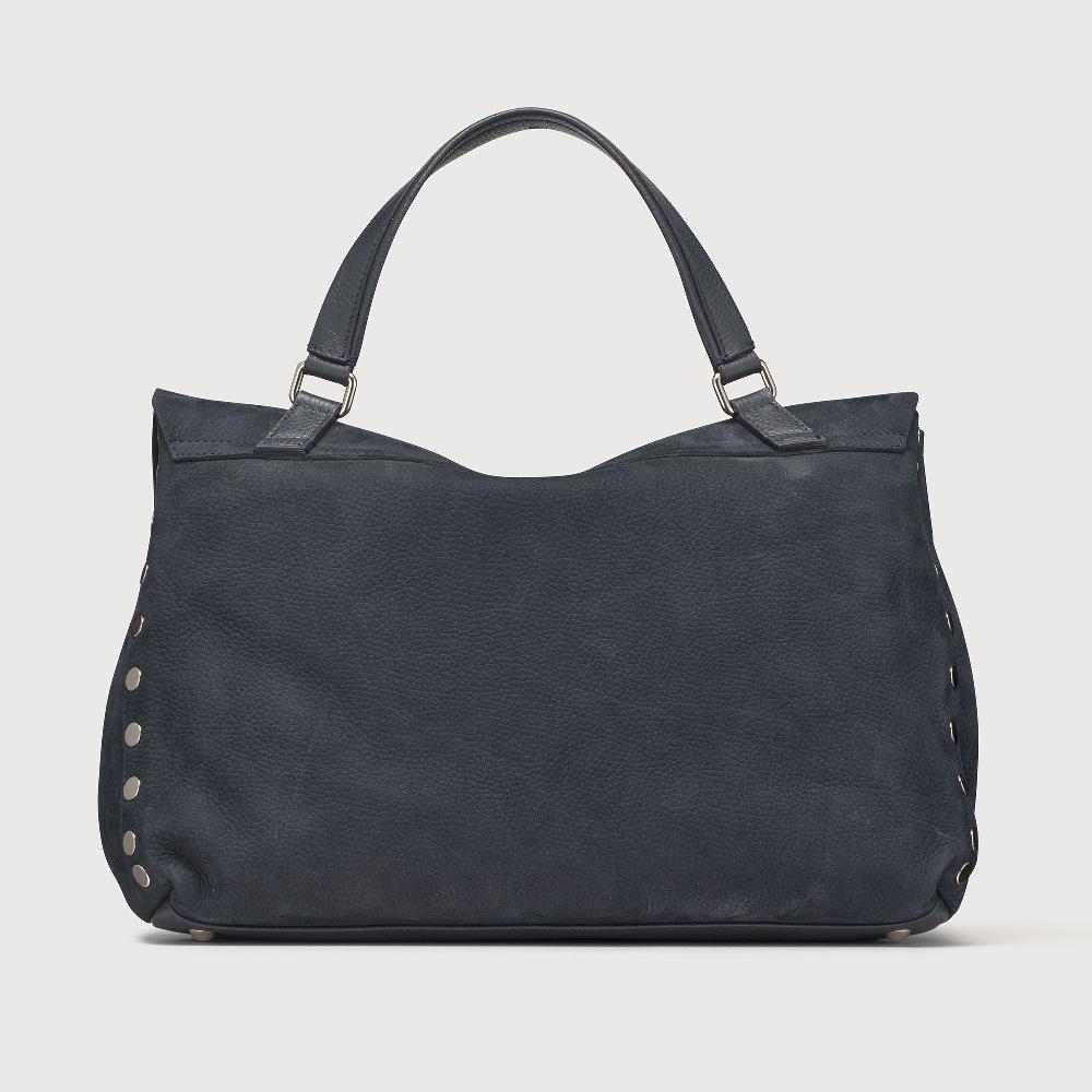 Zanellato BORSA POSTINA® MEDIUM IN PELLE NABUK BLUE NOTTE | Zanellato Qualità