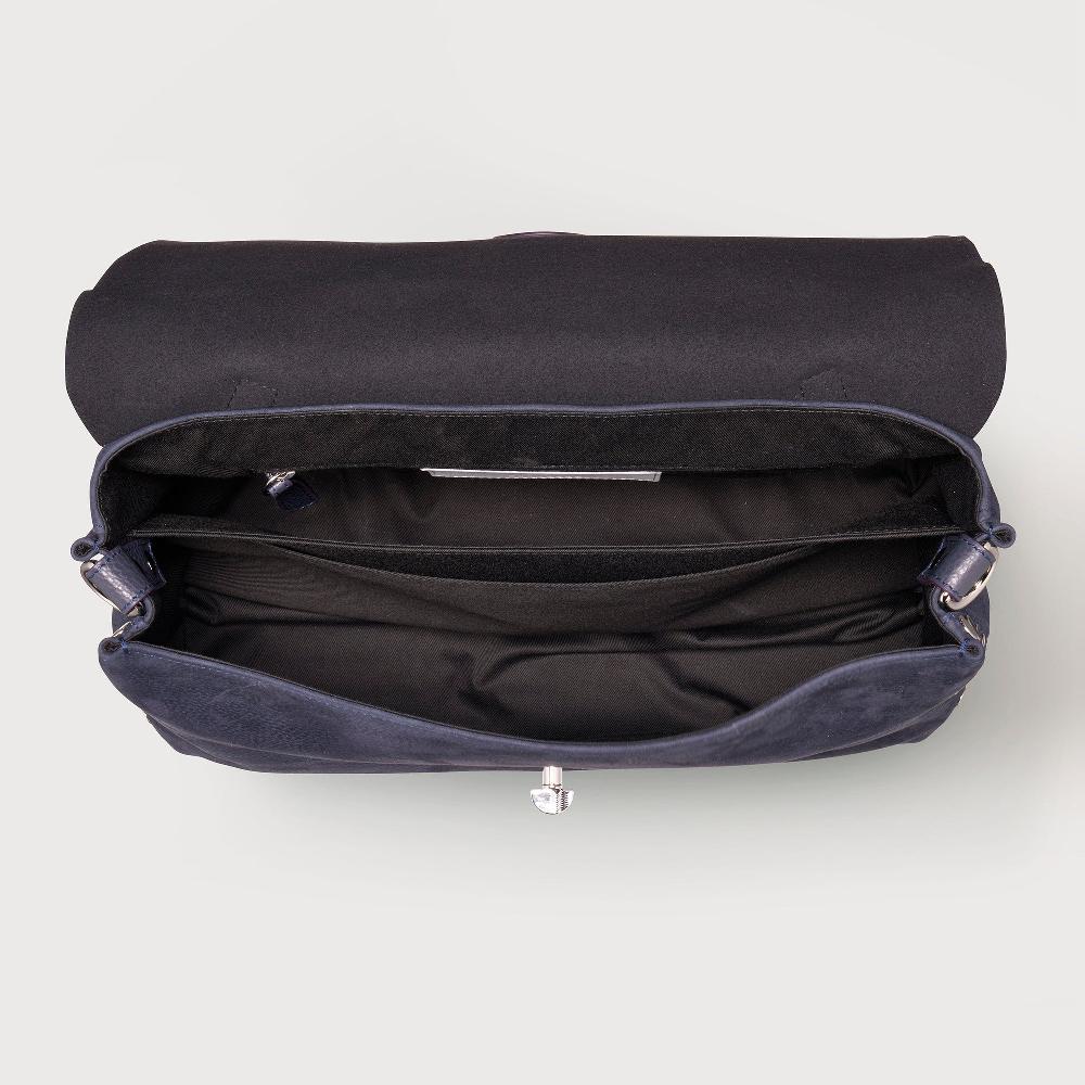Zanellato BORSA POSTINA® MEDIUM IN PELLE NABUK BLUE NOTTE | Zanellato Qualità
