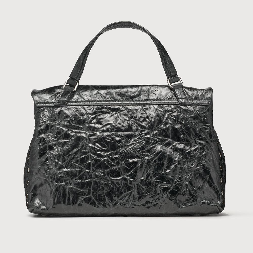 Zanellato BORSA POSTINA® MEDIUM IN PELLE SPAZZOLATA BLACK NERO | Zanellato Spedizione Gratuita
