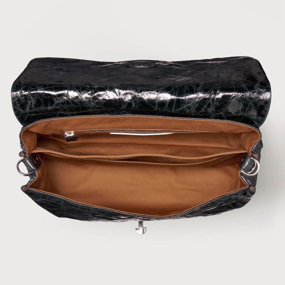 Zanellato BORSA POSTINA® MEDIUM IN PELLE SPAZZOLATA BLACK NERO | Zanellato Spedizione Gratuita