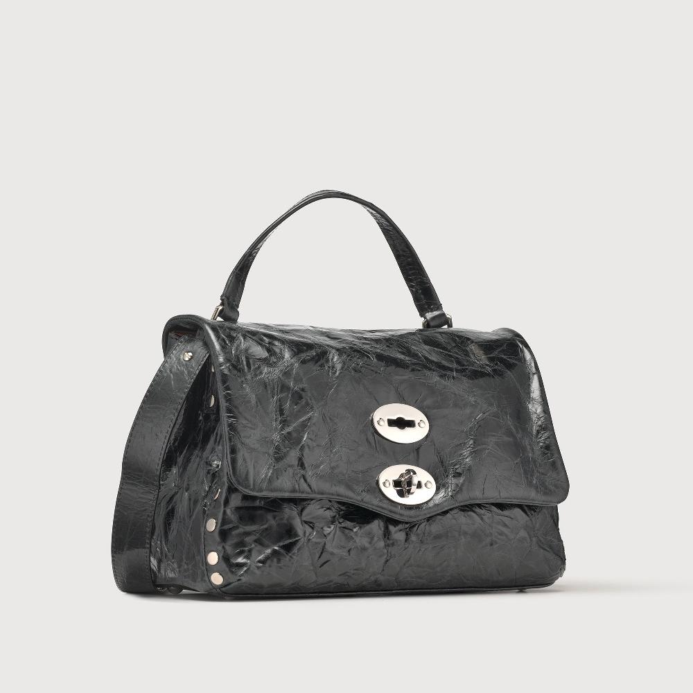 Zanellato BORSA POSTINA® SMALL IN PELLE SPAZZOLATA BLACK NERO | Zanellato Soddisfazione Garantita