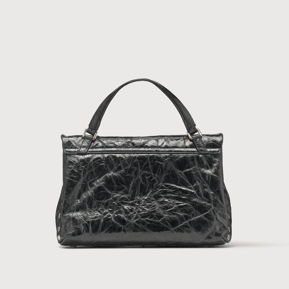 Zanellato BORSA POSTINA® SMALL IN PELLE SPAZZOLATA BLACK NERO | Zanellato Soddisfazione Garantita