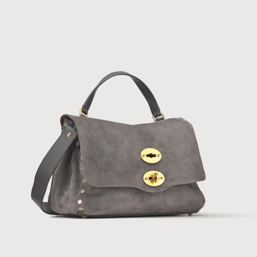 Zanellato BORSA POSTINA® SMALL IN PELLE MARTELLATA GREY FIAMMINGO | Zanellato Qualità Garantita