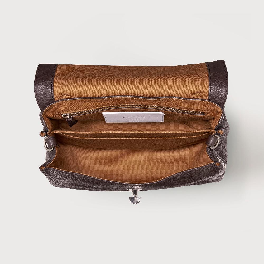 Zanellato BORSA POSTINA® SMALL IN PELLE MARTELLATA BROWN MOCACCINO | Zanellato Affare Del Giorno