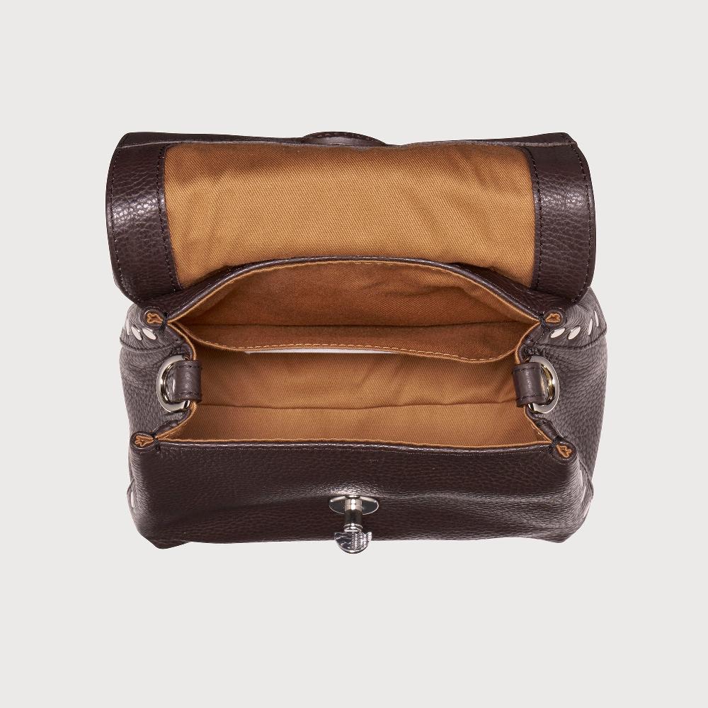 Zanellato BORSA POSTINA® BABY IN PELLE MARTELLATA BROWN MOCACCINO | Zanellato Prezzo Ridotto