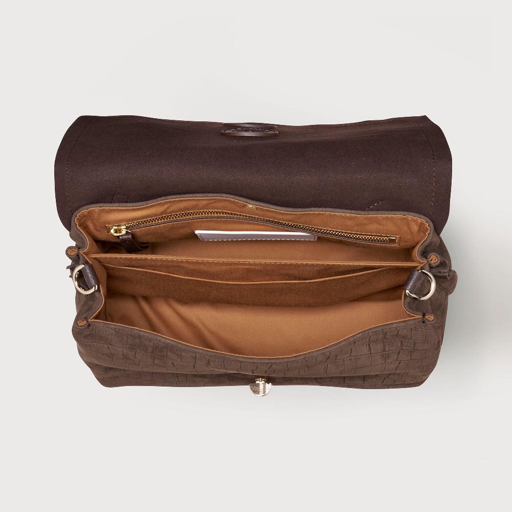 Zanellato BORSA POSTINA® SMALL IN PELLE NABUK BROWN FONDENTE | Zanellato Sottocosto