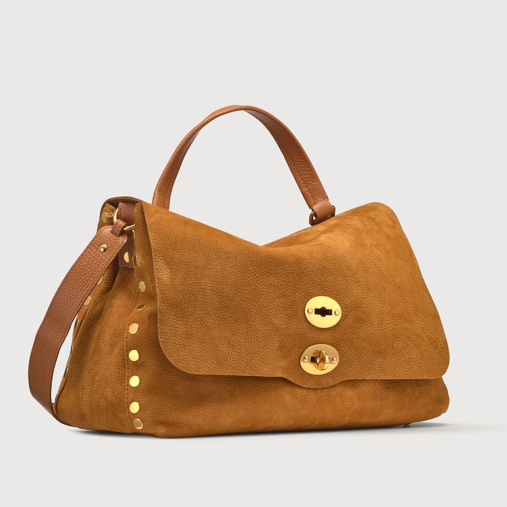 Zanellato BORSA POSTINA® MEDIUM IN PELLE NABUK BROWN BRANDY | Zanellato Presa