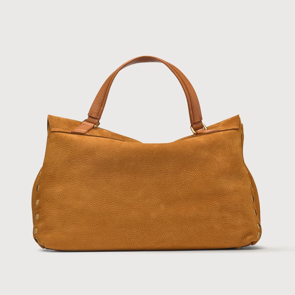 Zanellato BORSA POSTINA® MEDIUM IN PELLE NABUK BROWN BRANDY | Zanellato Presa