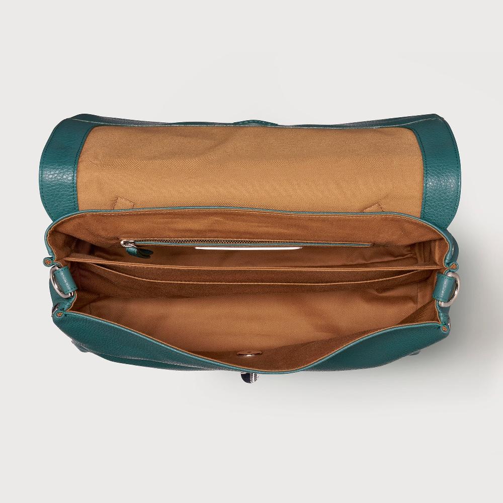 Zanellato BORSA POSTINA® MEDIUM IN PELLE MARTELLATA GREEN ACCA | Zanellato Online