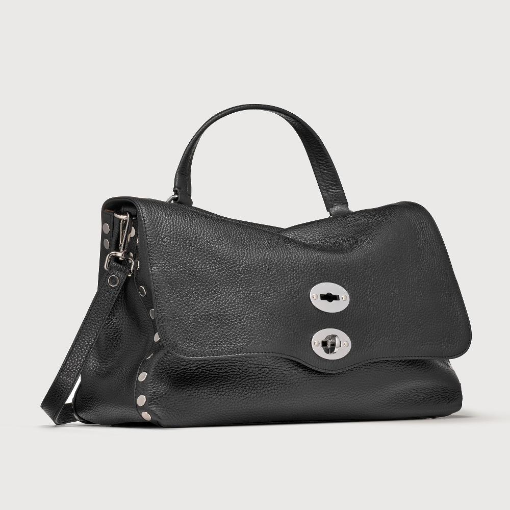 Zanellato BORSA POSTINA® MEDIUM IN PELLE MARTELLATA BLACK NERO | Zanellato Vendita Calda