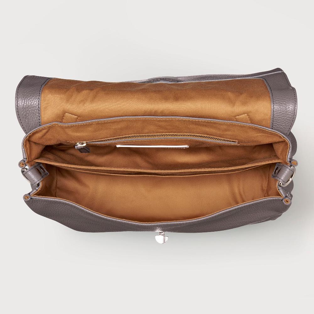 Zanellato BORSA POSTINA® MEDIUM IN PELLE MARTELLATA GREY MONTEBIANCO | Zanellato Saldi Di Fabbrica