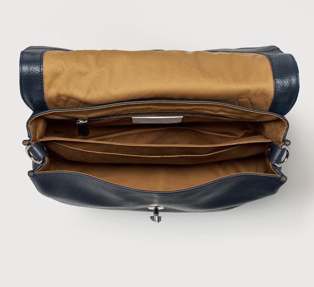 Zanellato BORSA POSTINA® MEDIUM IN PELLE MARTELLATA DARK NAVY | Zanellato I Più Venduti