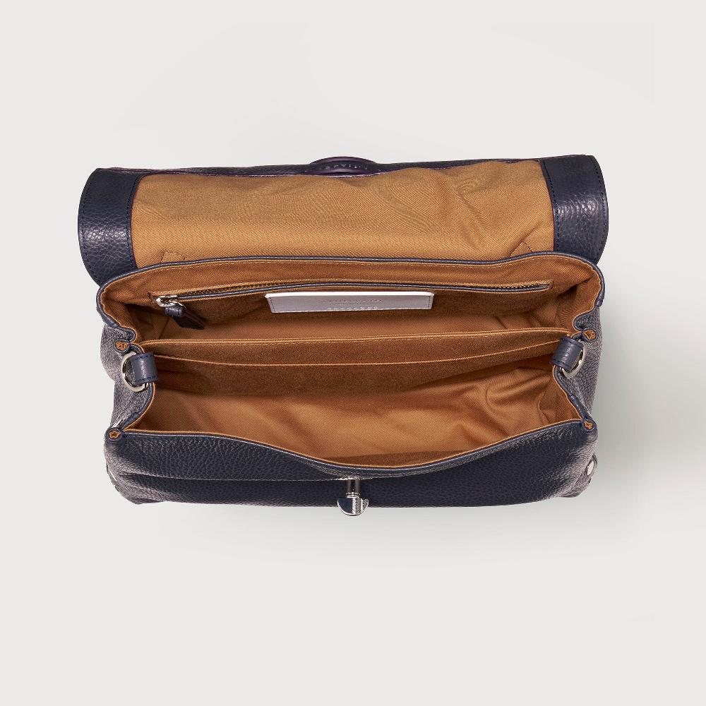 Zanellato BORSA POSTINA® SMALL IN PELLE MARTELLATA DARK NAVY | Zanellato Sconto di tempo limitato