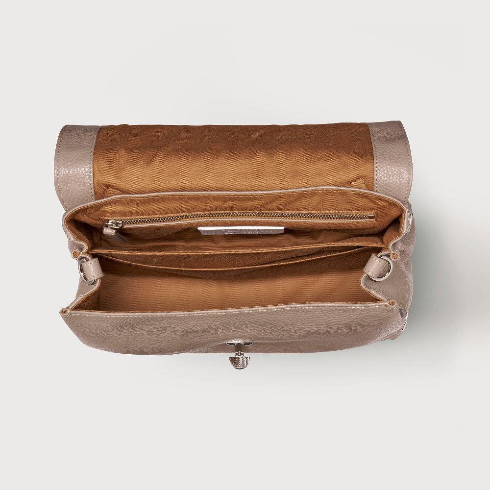 Zanellato BORSA POSTINA® SMALL IN PELLE MARTELLATA GREY CRETA | Zanellato Italy