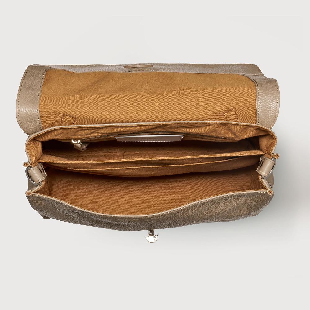 Zanellato BORSA POSTINA® MEDIUM IN PELLE MARTELLATA GREY CRETA | Zanellato Italia
