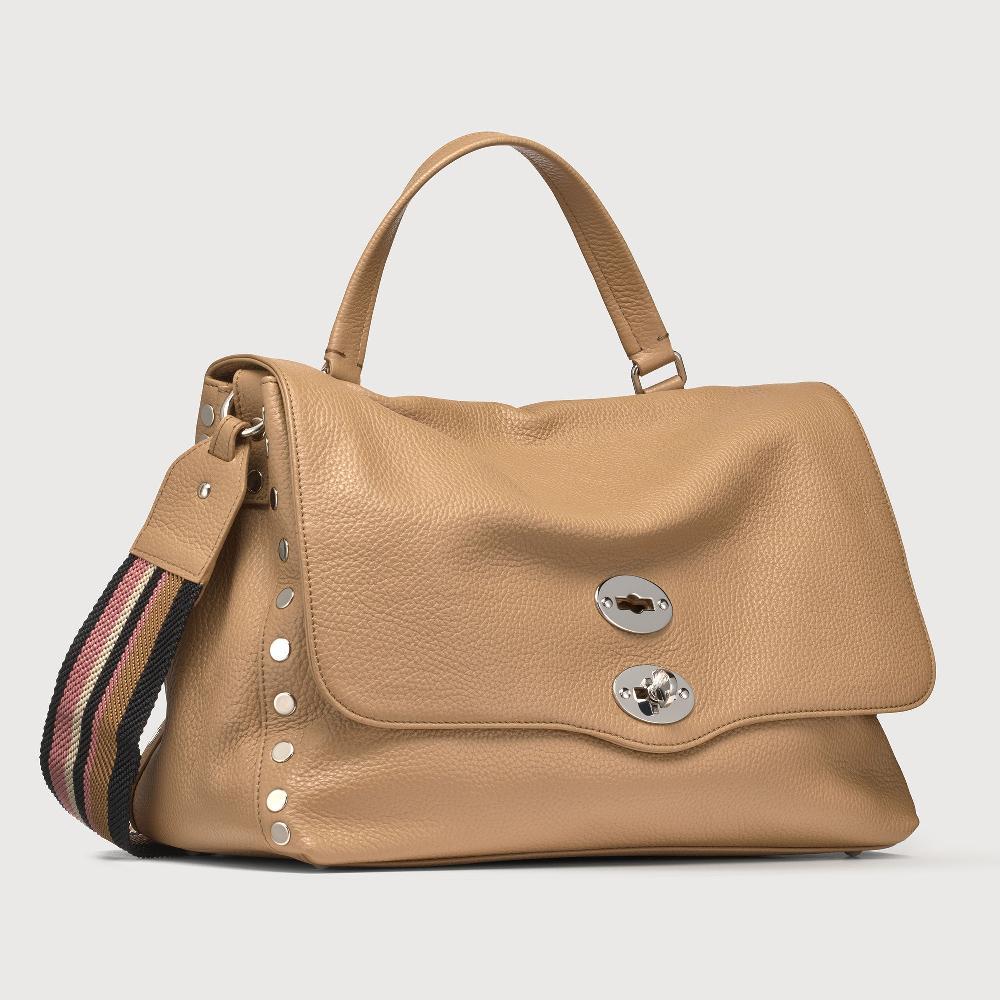 Zanellato BORSA POSTINA® MEDIUM IN PELLE MARTELLATA BROWN CAPPUCCINO | Zanellato In Linea