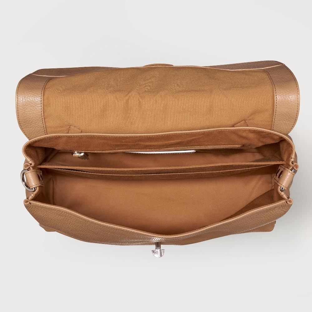 Zanellato BORSA POSTINA® MEDIUM IN PELLE MARTELLATA BROWN CAPPUCCINO | Zanellato In Linea