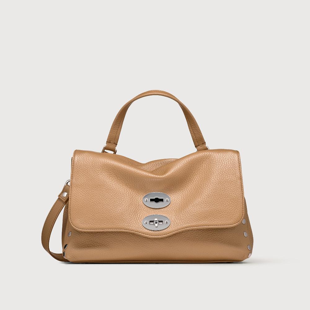 Zanellato BORSA POSTINA® SMALL IN PELLE MARTELLATA BROWN CAPPUCCINO | Zanellato Nuovo
