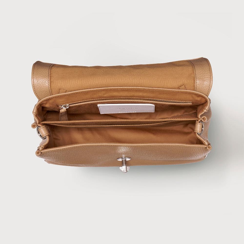 Zanellato BORSA POSTINA® SMALL IN PELLE MARTELLATA BROWN CAPPUCCINO | Zanellato Nuovo
