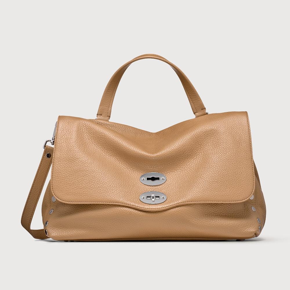 Zanellato BORSA POSTINA® MEDIUM IN PELLE MARTELLATA BROWN CAPPUCCINO | Zanellato Qualità