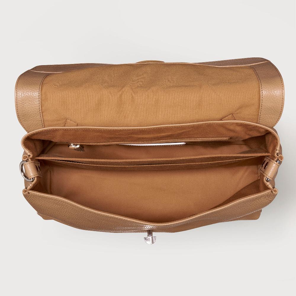 Zanellato BORSA POSTINA® MEDIUM IN PELLE MARTELLATA BROWN CAPPUCCINO | Zanellato Qualità