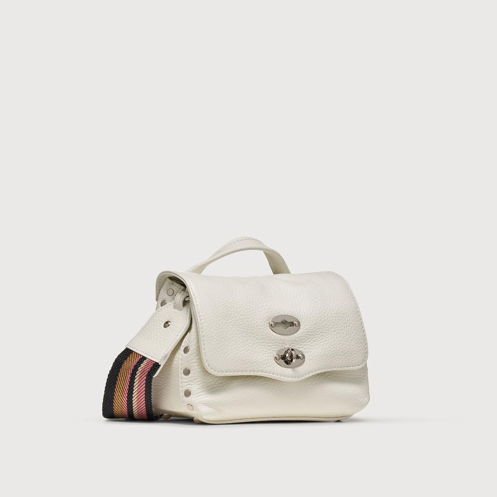 Zanellato BORSA POSTINA® BABY IN PELLE MARTELLATA BIANCO LATTE | Zanellato Spedizione Gratuita