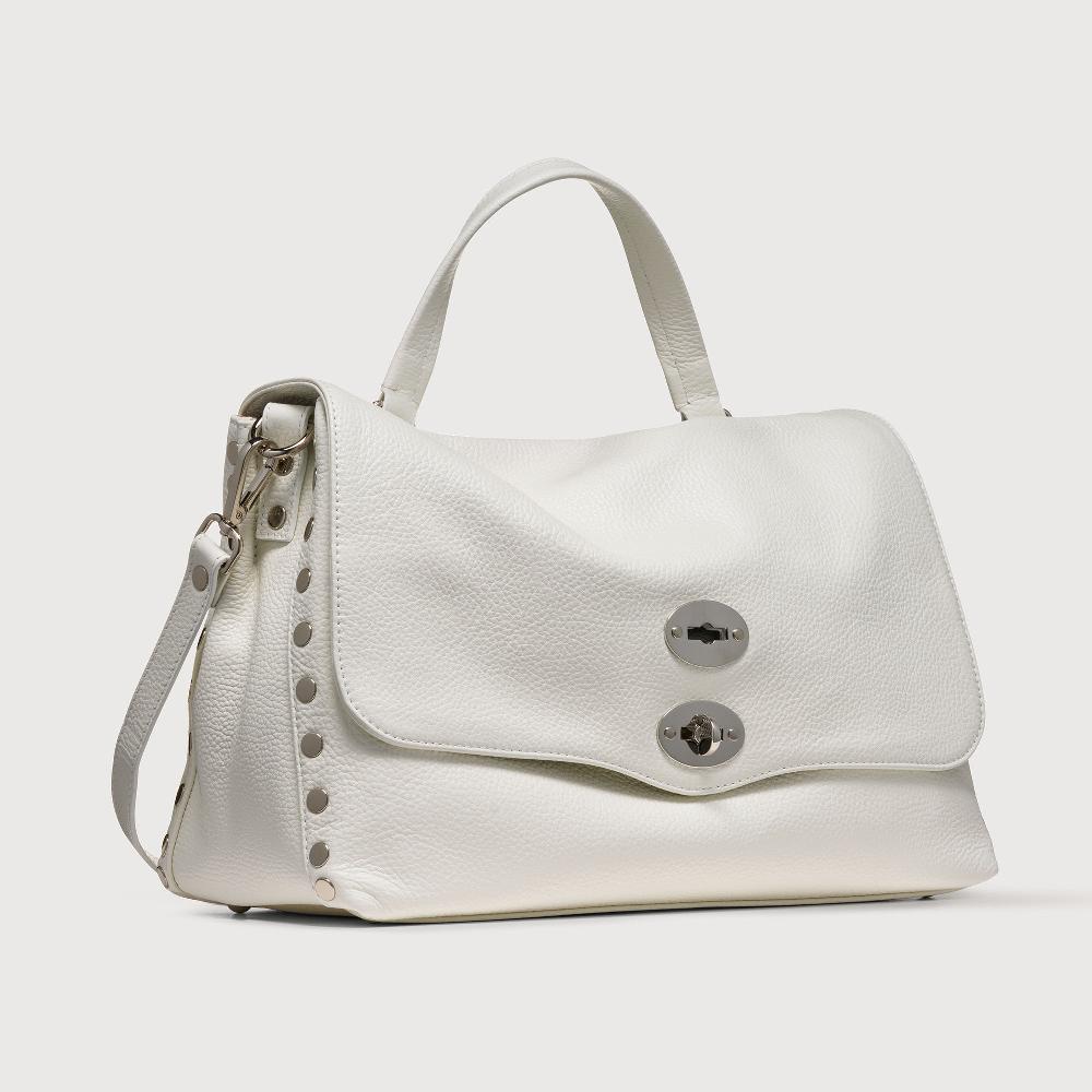 Zanellato BORSA POSTINA® MEDIUM IN PELLE MARTELLATA BIANCO LATTE | Zanellato Soddisfazione Garantita