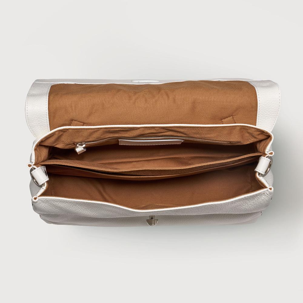 Zanellato BORSA POSTINA® MEDIUM IN PELLE MARTELLATA BIANCO LATTE | Zanellato Soddisfazione Garantita