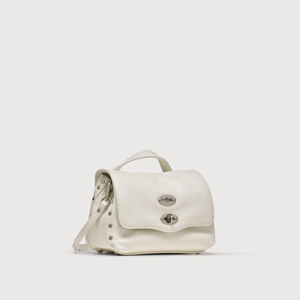 Zanellato BORSA POSTINA® BABY IN PELLE MARTELLATA BIANCO LATTE | Zanellato Qualità Garantita