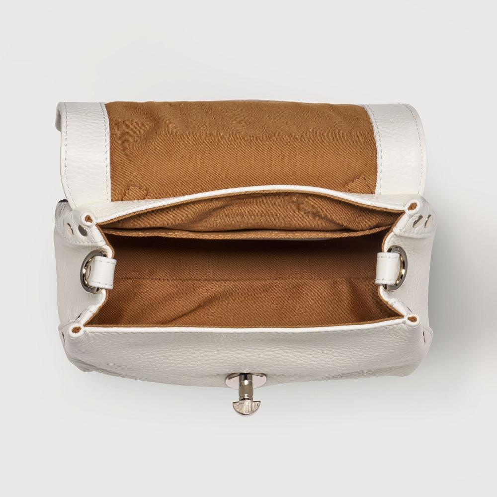 Zanellato BORSA POSTINA® BABY IN PELLE MARTELLATA BIANCO LATTE | Zanellato Qualità Garantita