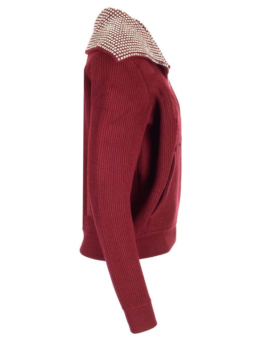 Al Duca D'Aosta Self-portrait Cardigan con collo oversize In Vendita