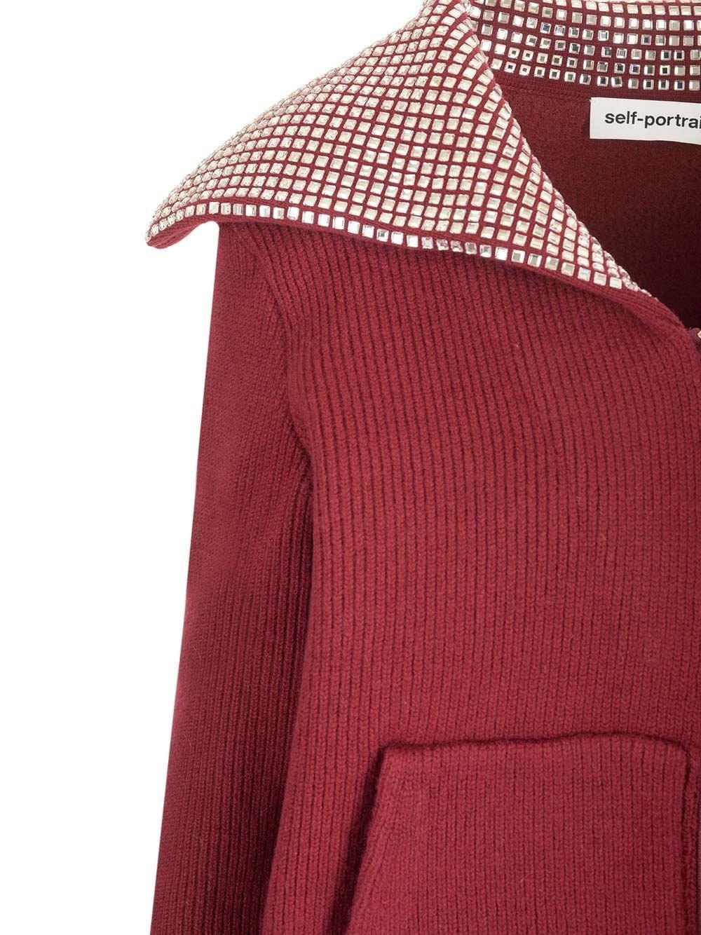 Al Duca D'Aosta Self-portrait Cardigan con collo oversize In Vendita