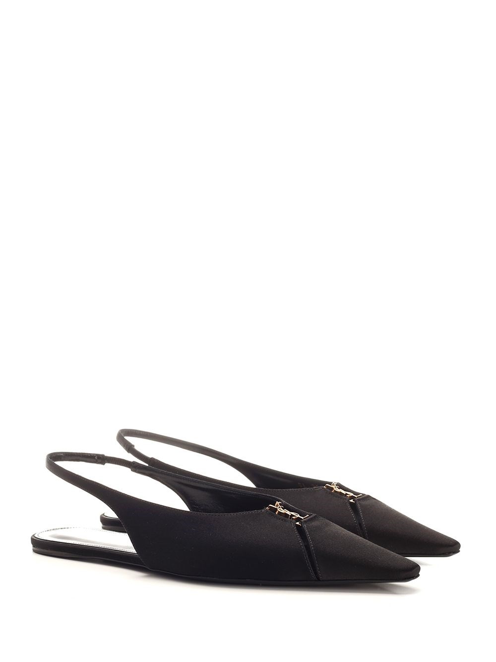 Al Duca D'Aosta Saint Laurent Ballerine aperte sul retro"BABYLONE" in crêpe satin Promozione Limitata