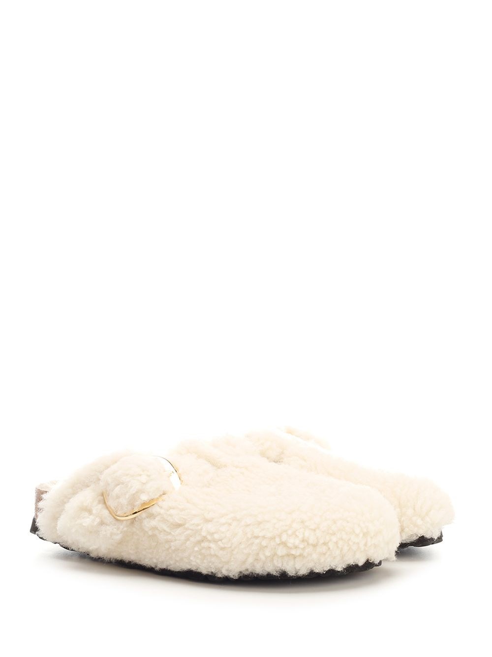Al Duca D'Aosta Birkenstock Slipper "Boston Big Buckle" in shearling Saldi Di Fabbrica